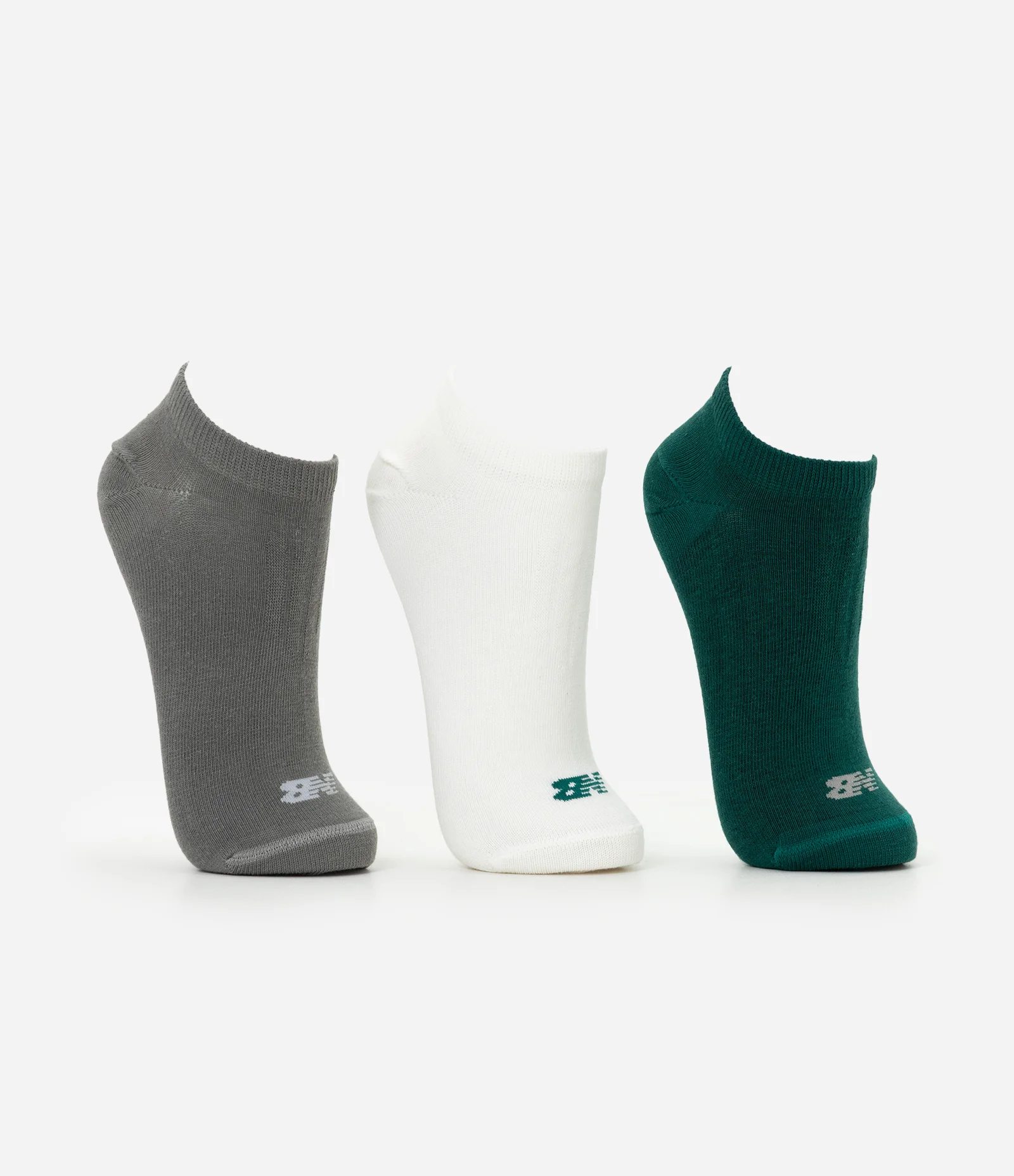 Kit 03 Pares de Meias com Cano Curto Estampa New Balance Verde/Cinza/Branco Cinza/Branco/Verde 2