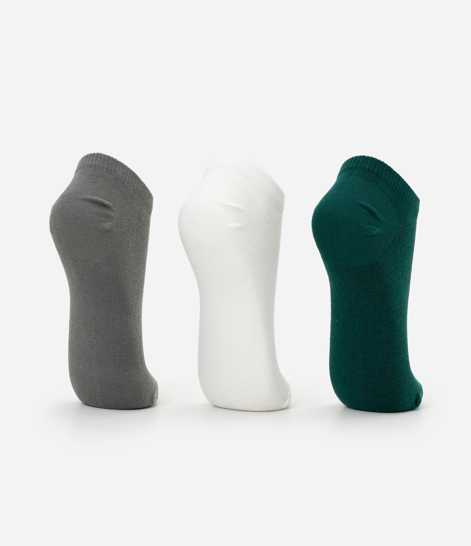 Kit 03 Pares de Meias com Cano Curto Estampa New Balance Verde/Cinza/Branco Cinza/Branco/Verde 3