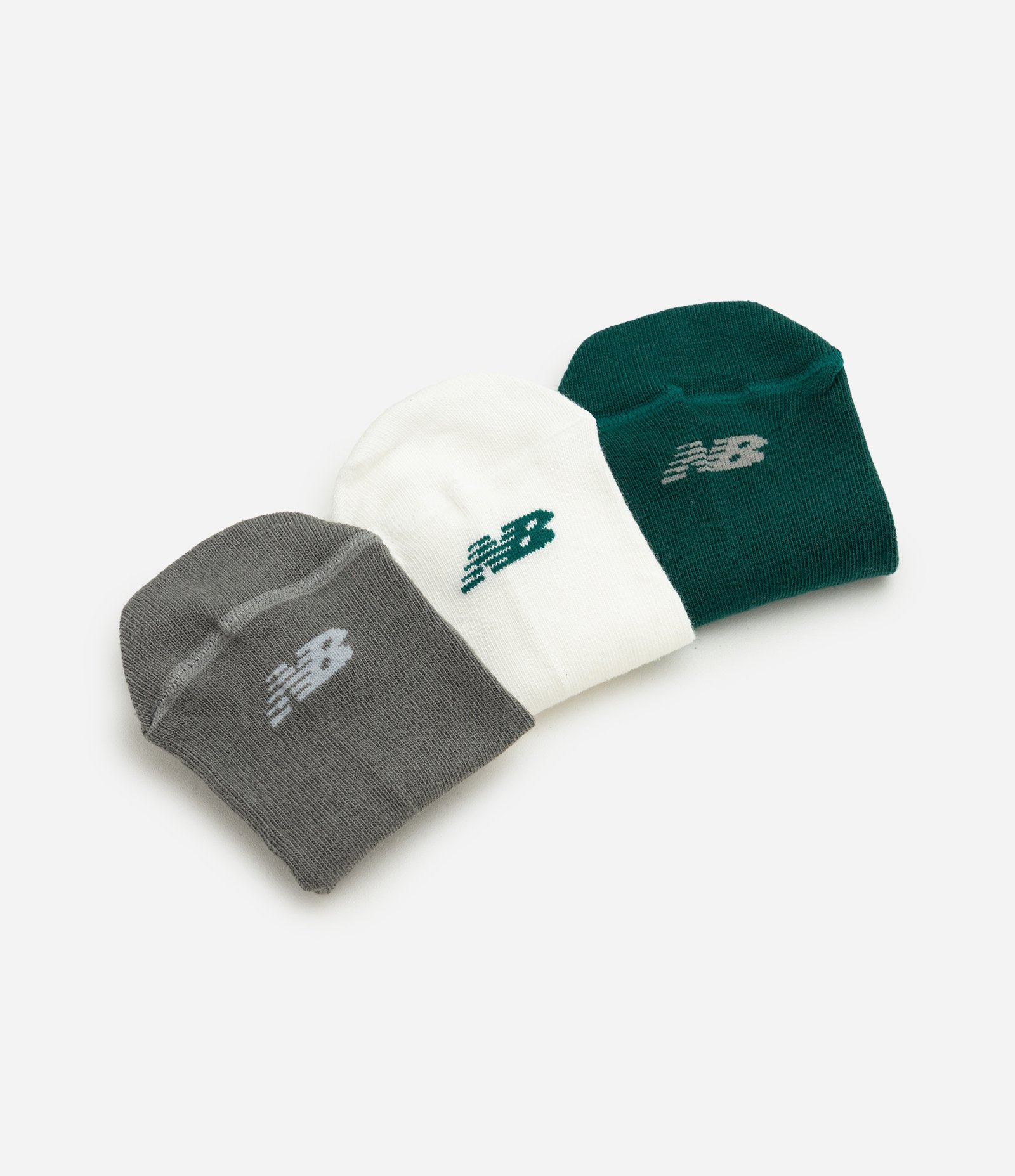 Kit 03 Pares de Meias com Cano Curto Estampa New Balance Verde/Cinza/Branco Cinza/Branco/Verde 4