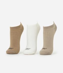 Kit 03 Pares de Meias com Cano Curto Estampa New Balance