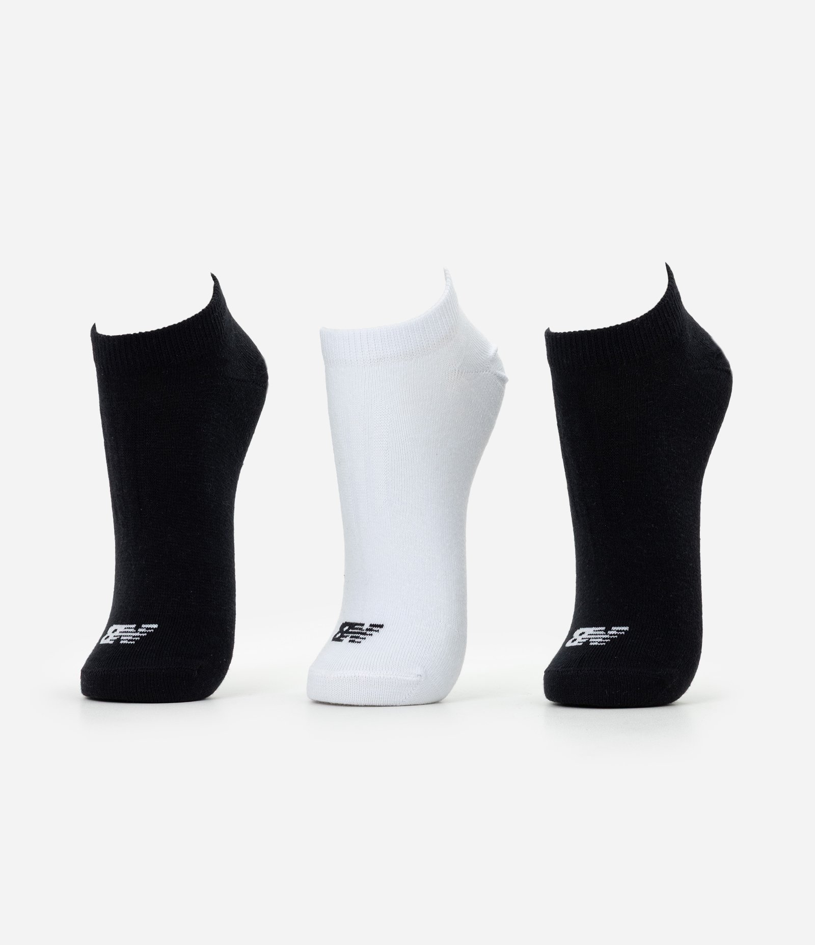 Kit 03 Pares de Meias com Cano Curto Estampa New Balance Verde/Cinza/Branco Branco/Preto 1