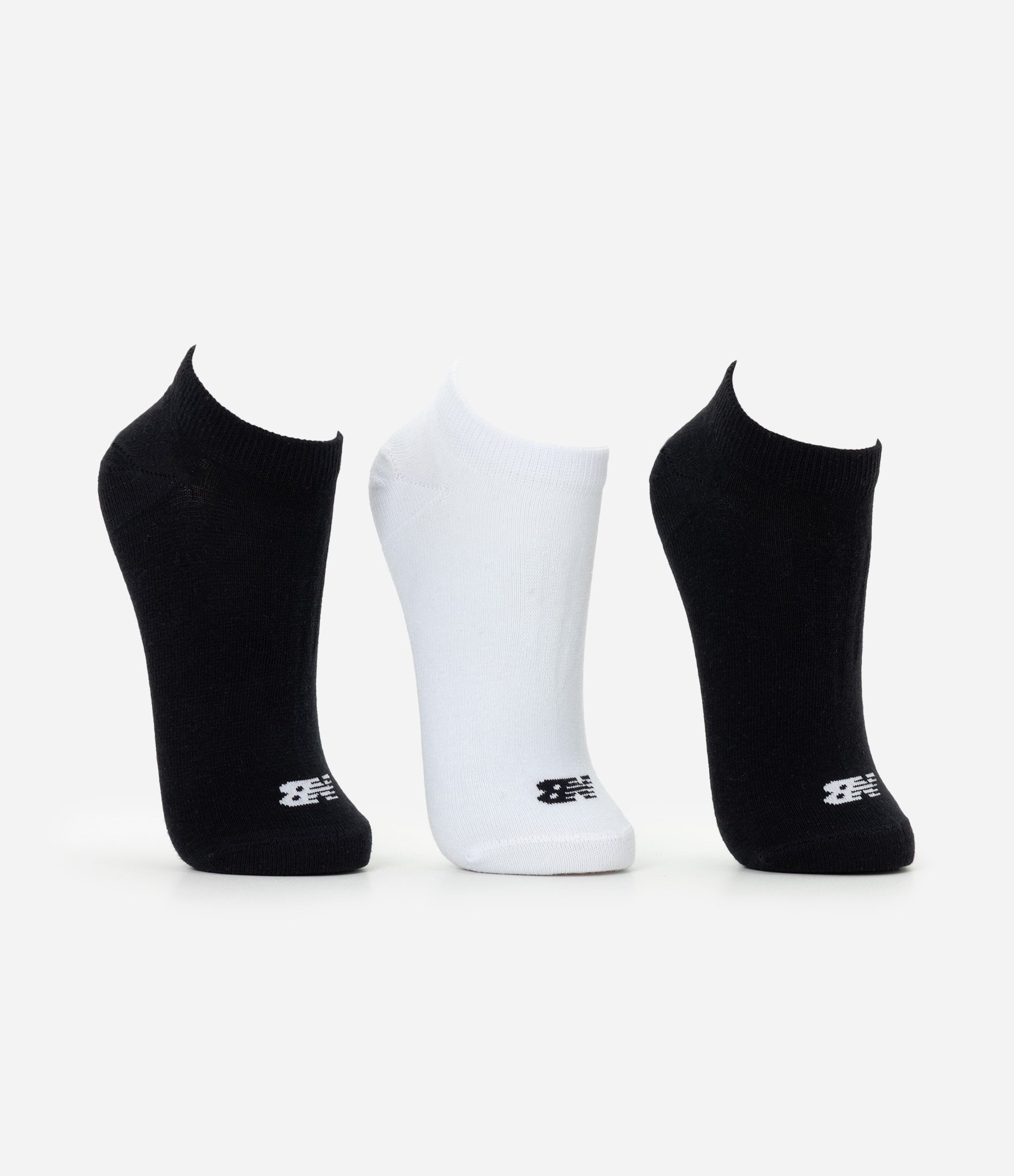 Kit 03 Pares de Meias com Cano Curto Estampa New Balance Verde/Cinza/Branco Branco/Preto 2