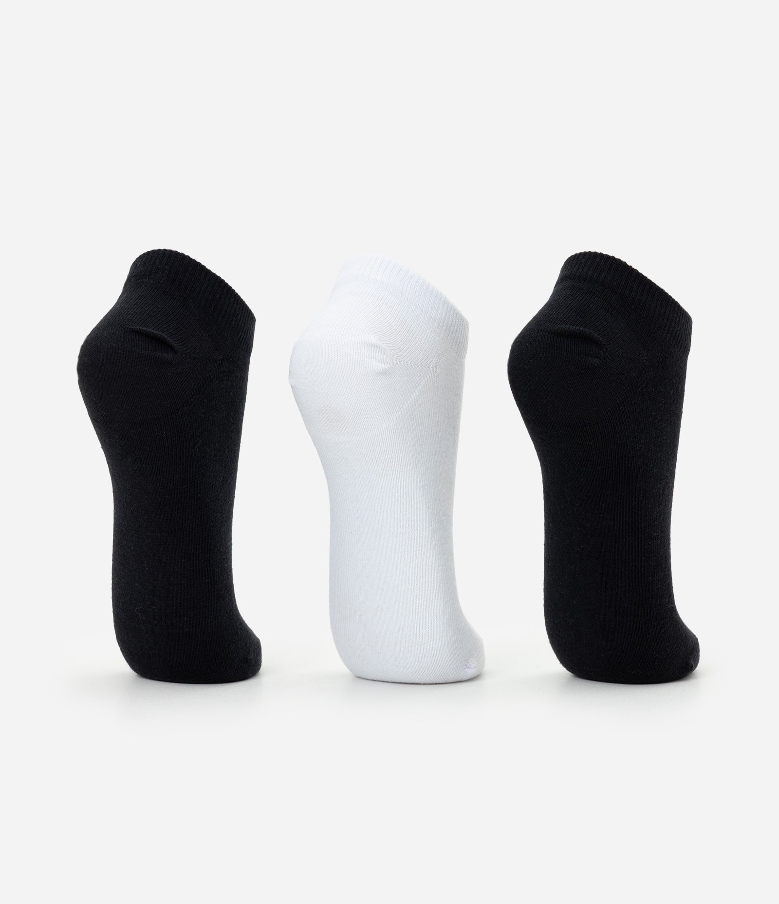 Kit 03 Pares de Meias com Cano Curto Estampa New Balance Verde/Cinza/Branco Branco/Preto 3