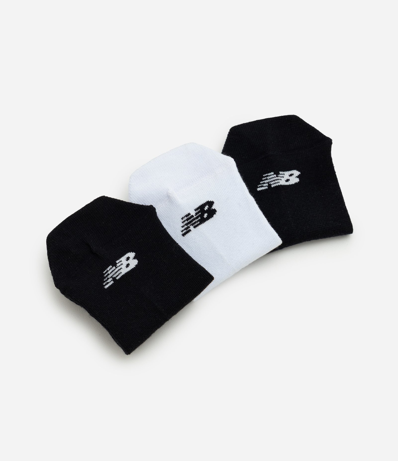 Kit 03 Pares de Meias com Cano Curto Estampa New Balance Verde/Cinza/Branco Branco/Preto 4