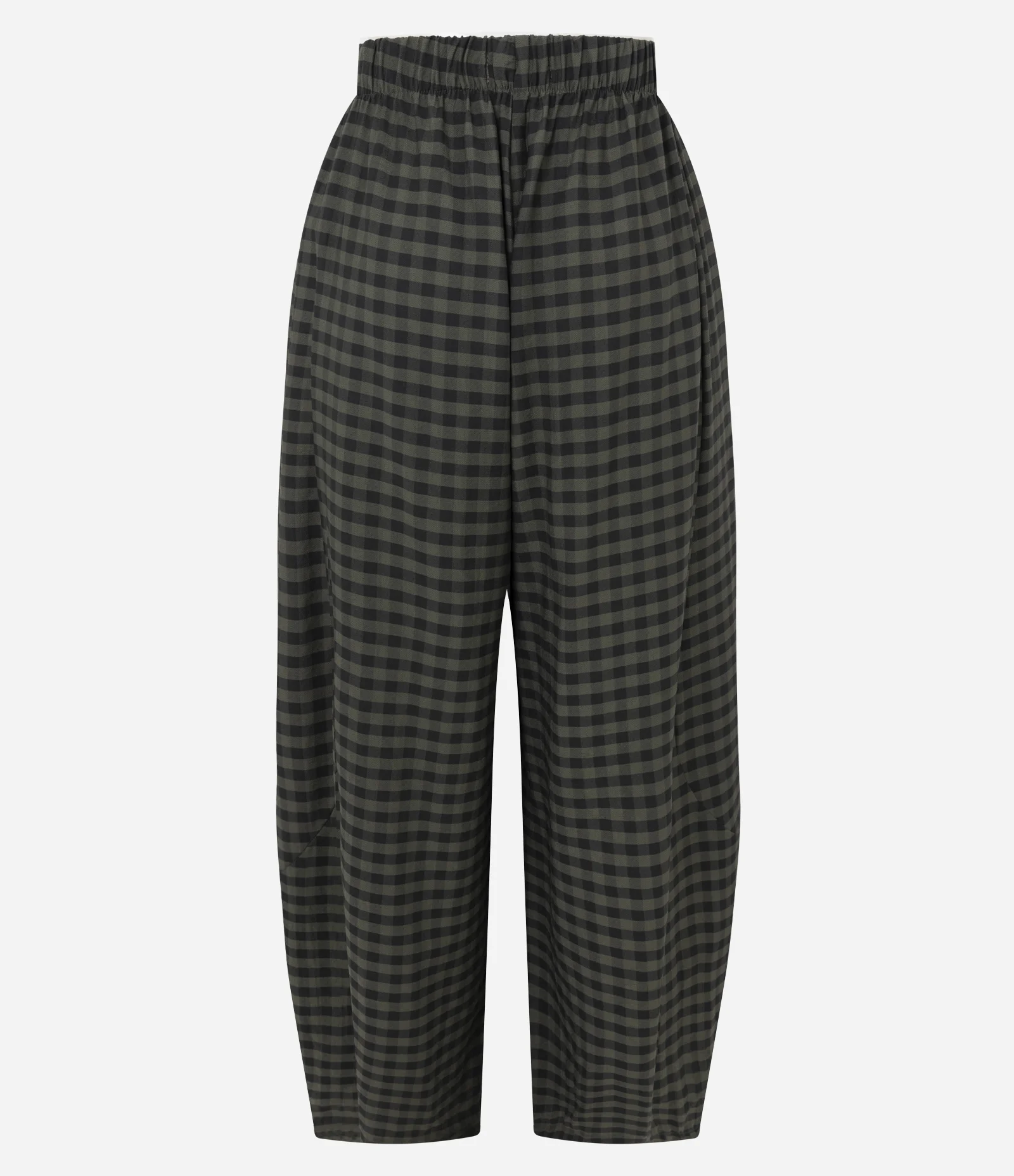 Calça Aladim em Viscose com Estampa Xadrez Olive Night 2