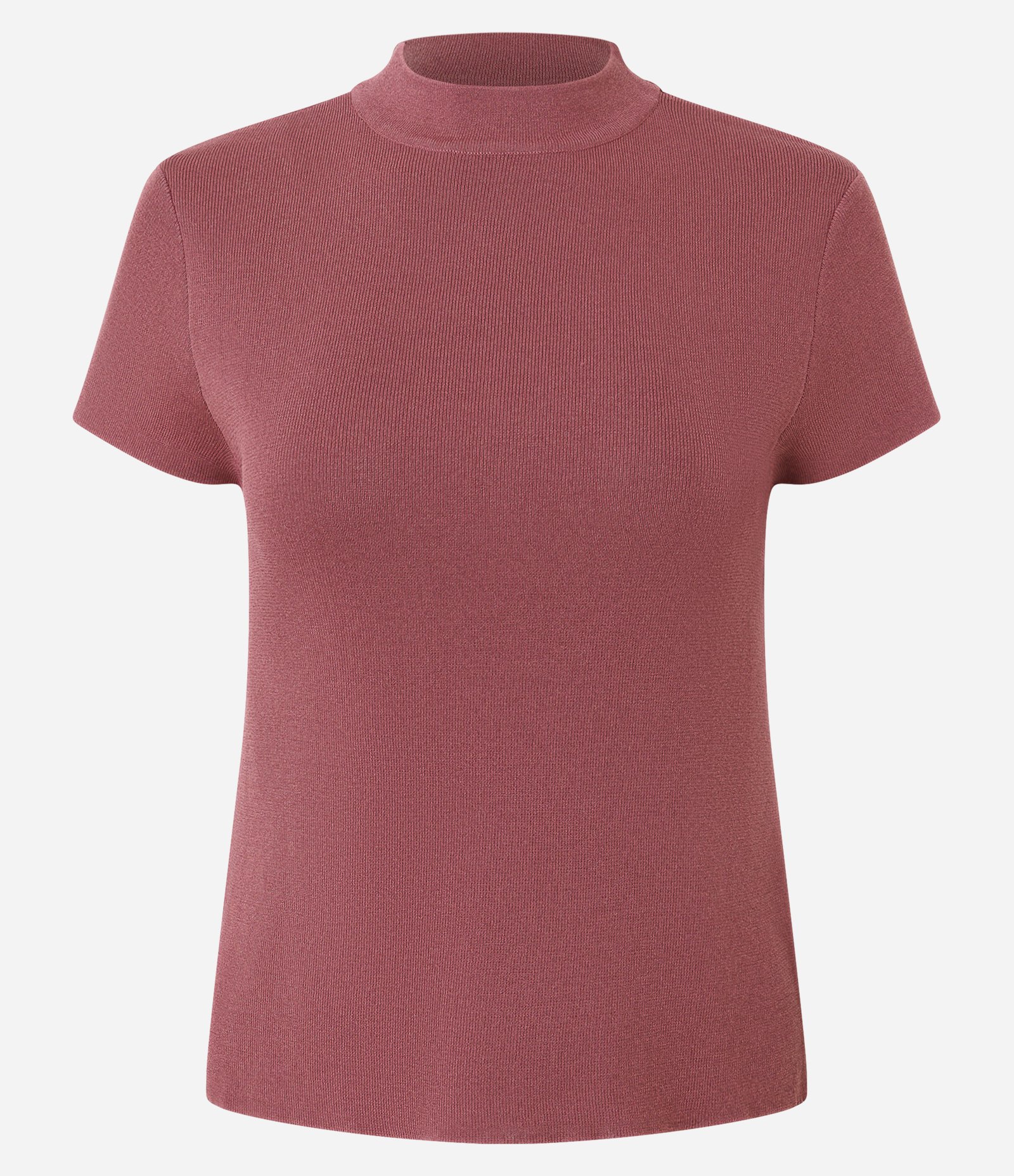 Blusa Básica em Tricô com Golinha Rosa 1