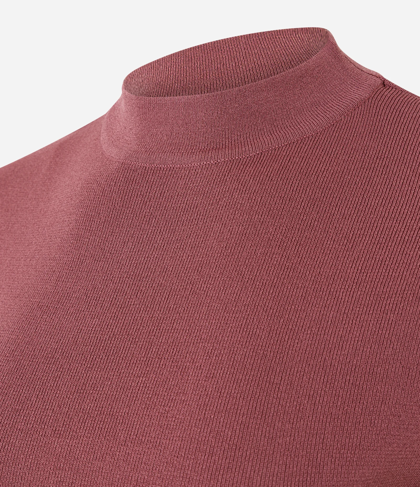 Blusa Básica em Tricô com Golinha Rosa 2