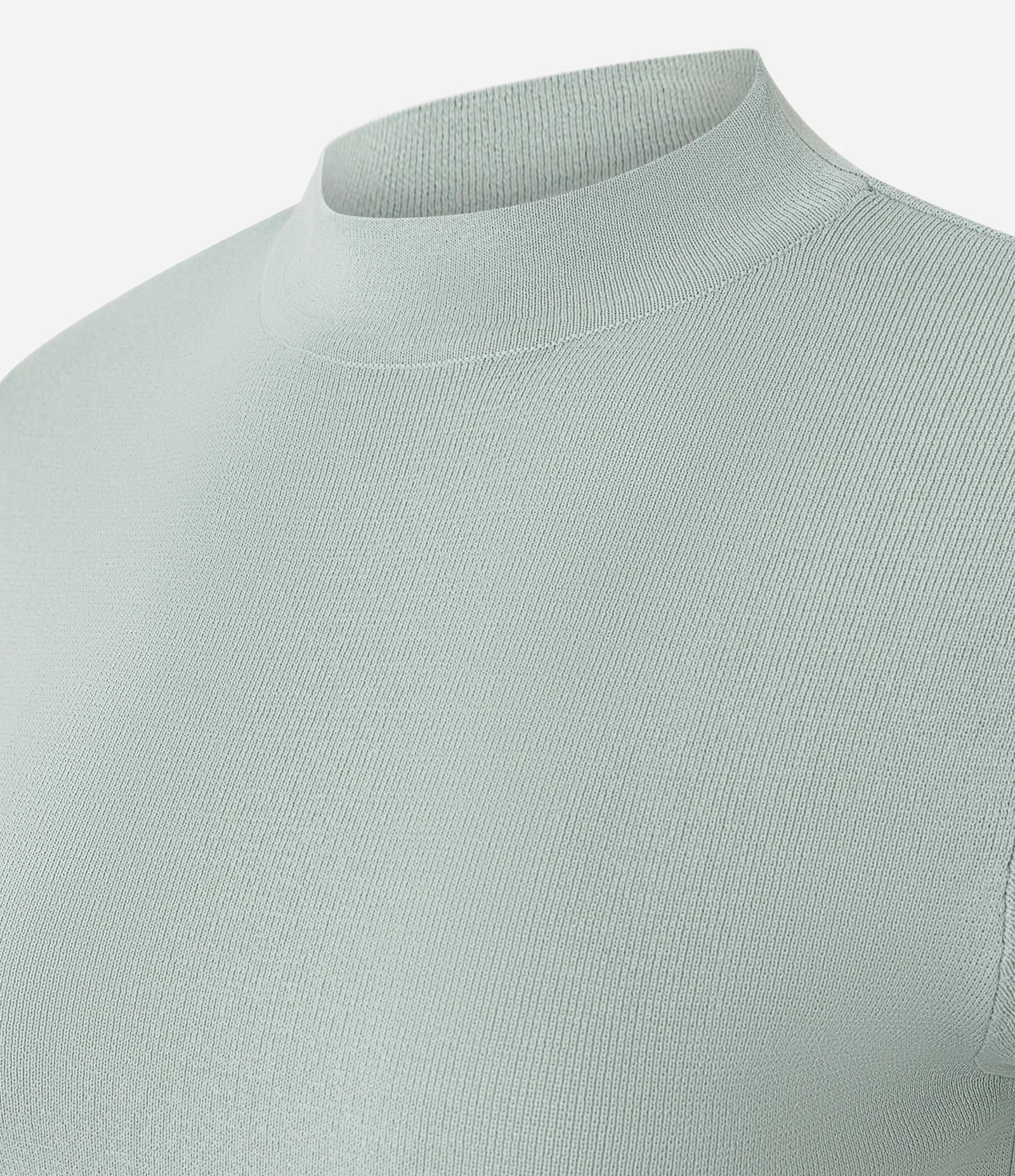 Blusa Básica em Tricô com Golinha Cinza 2