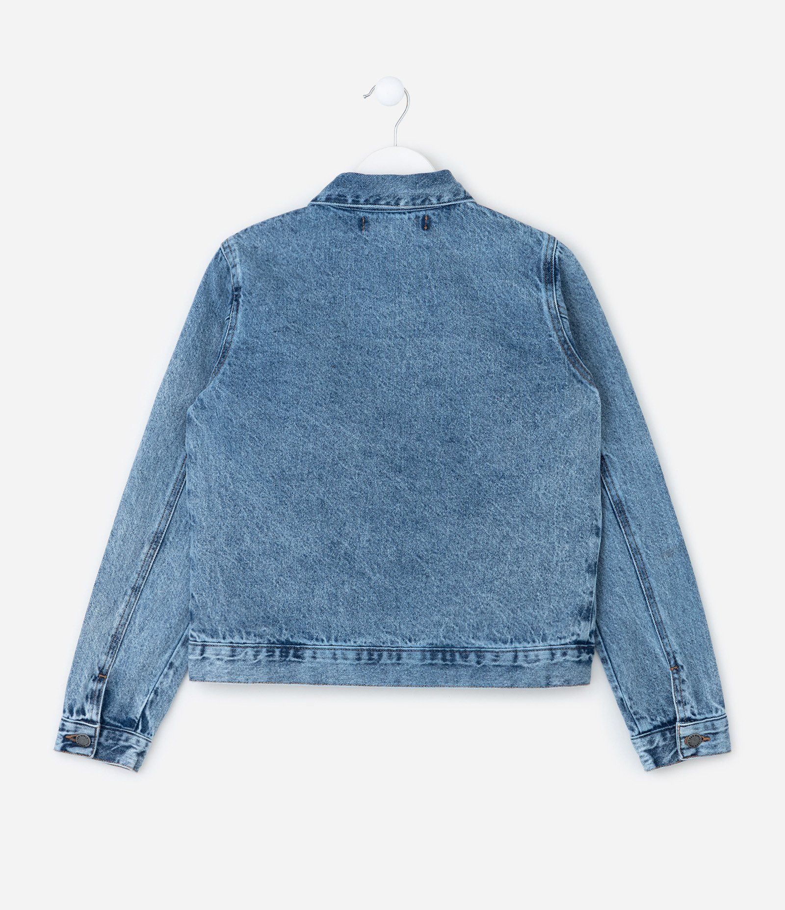 Jaqueta Jeans Infantil com Bordado de Estrelas - Tam 5 a 14 Anos Azul 3