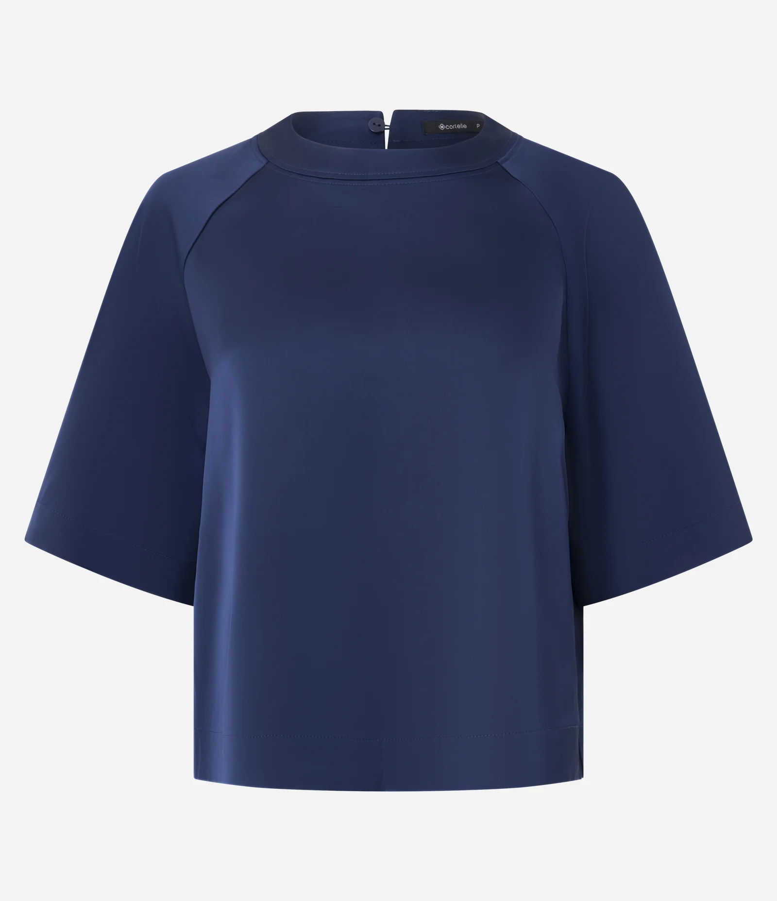 Blusa Acetinada com Mangas Raglan Azul 1