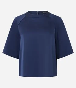 Blusa Acetinada com Mangas Raglan