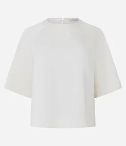 Blusa Acetinada com Mangas Raglan
