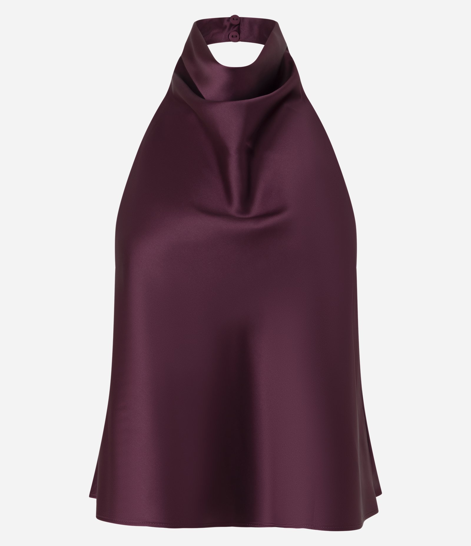 Blusa Frente Única em Cetim com Decote Degagê Vinho 1