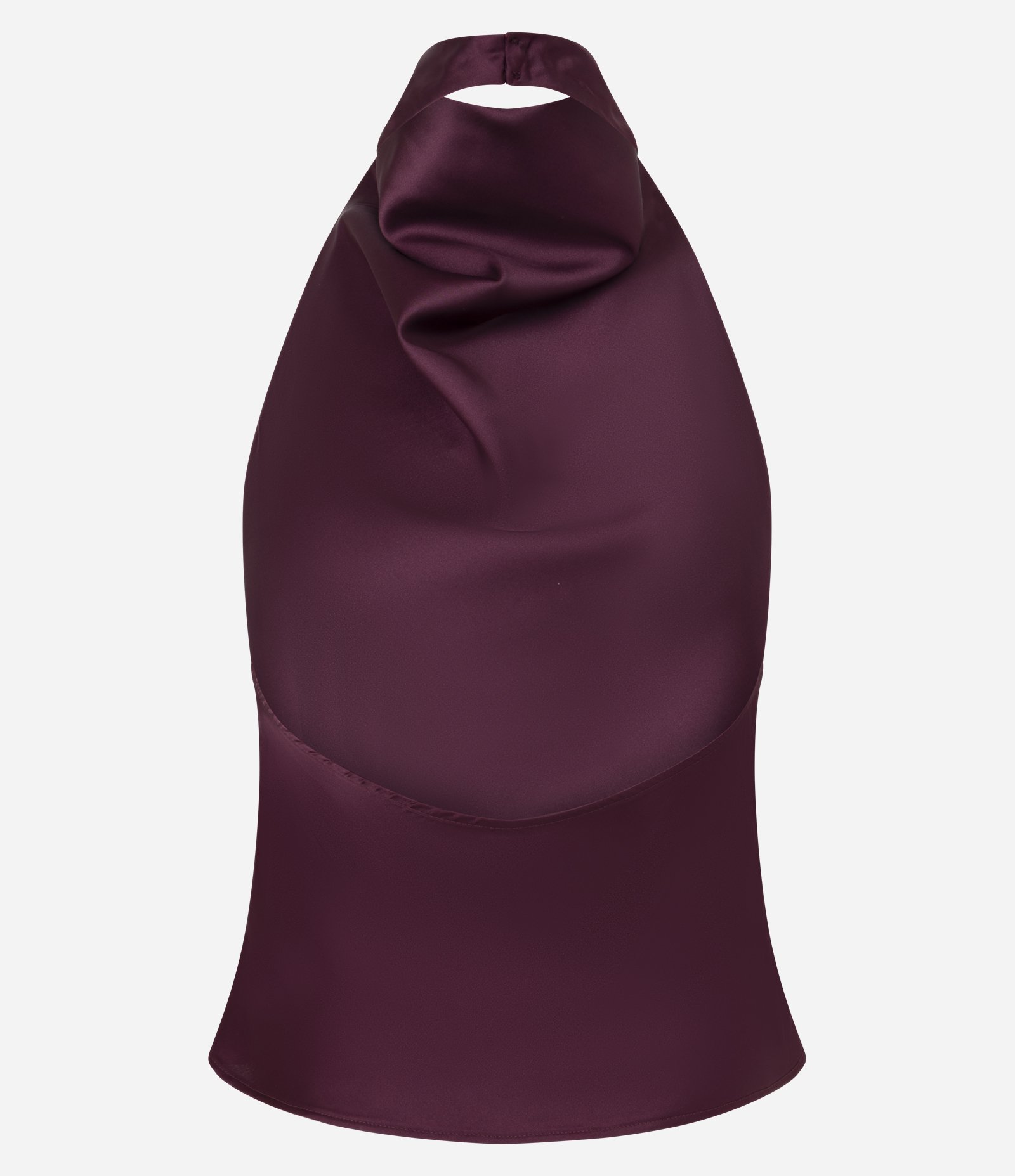 Blusa Frente Única em Cetim com Decote Degagê Vinho 2
