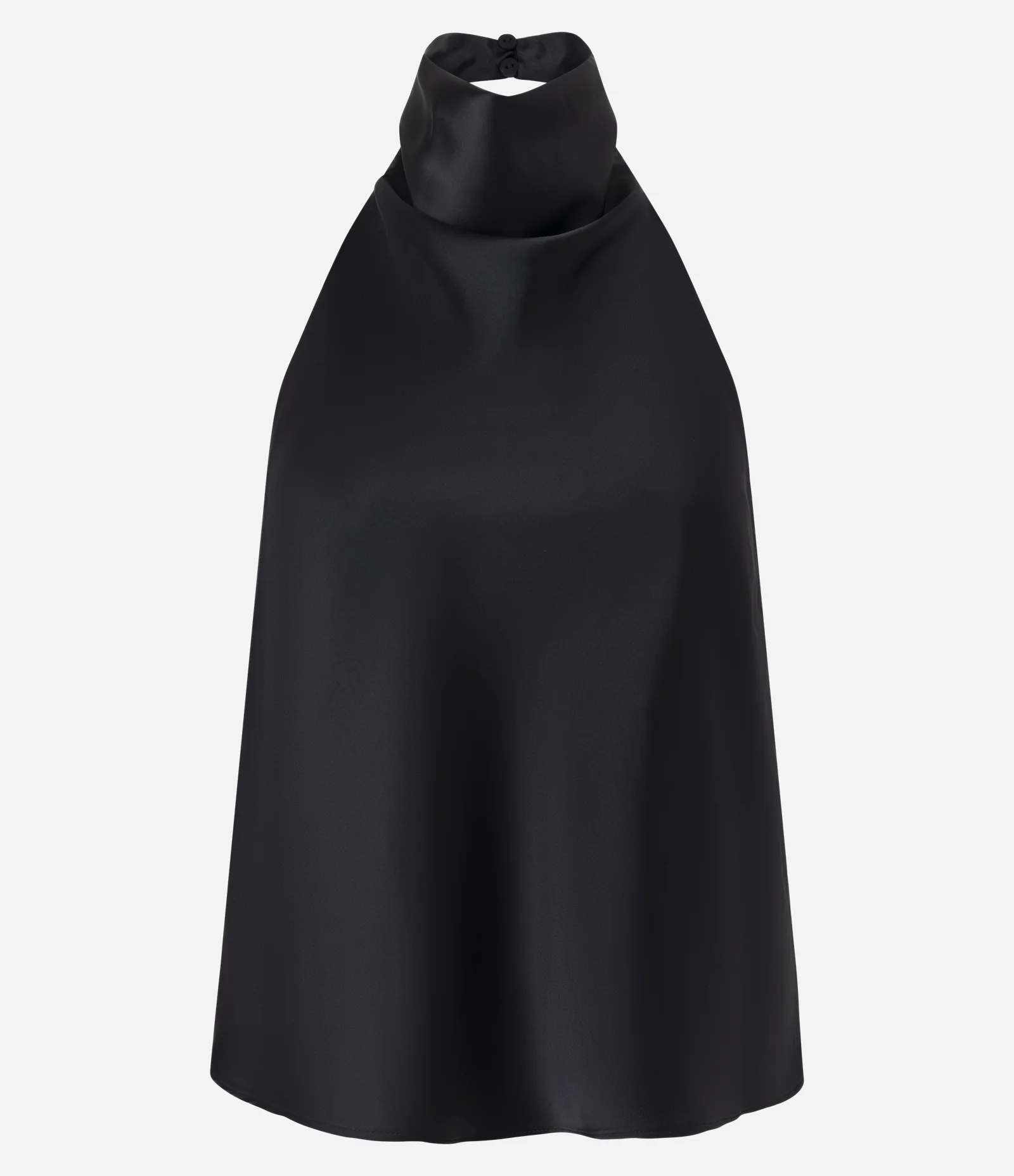 Blusa Frente Única em Cetim com Decote Degagê Preto 1