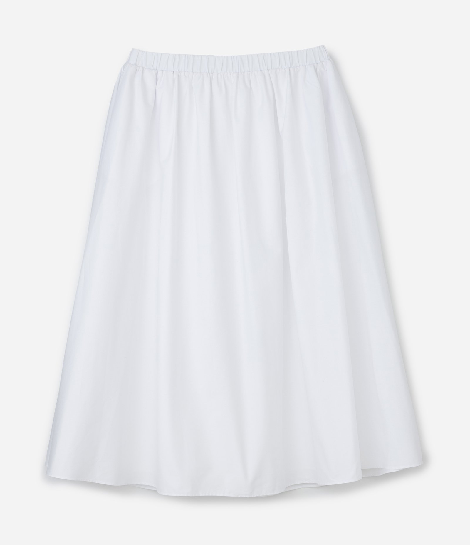 Saia Midi em Tricoline com Cós Elástico Curve & Plus Size Branco 1