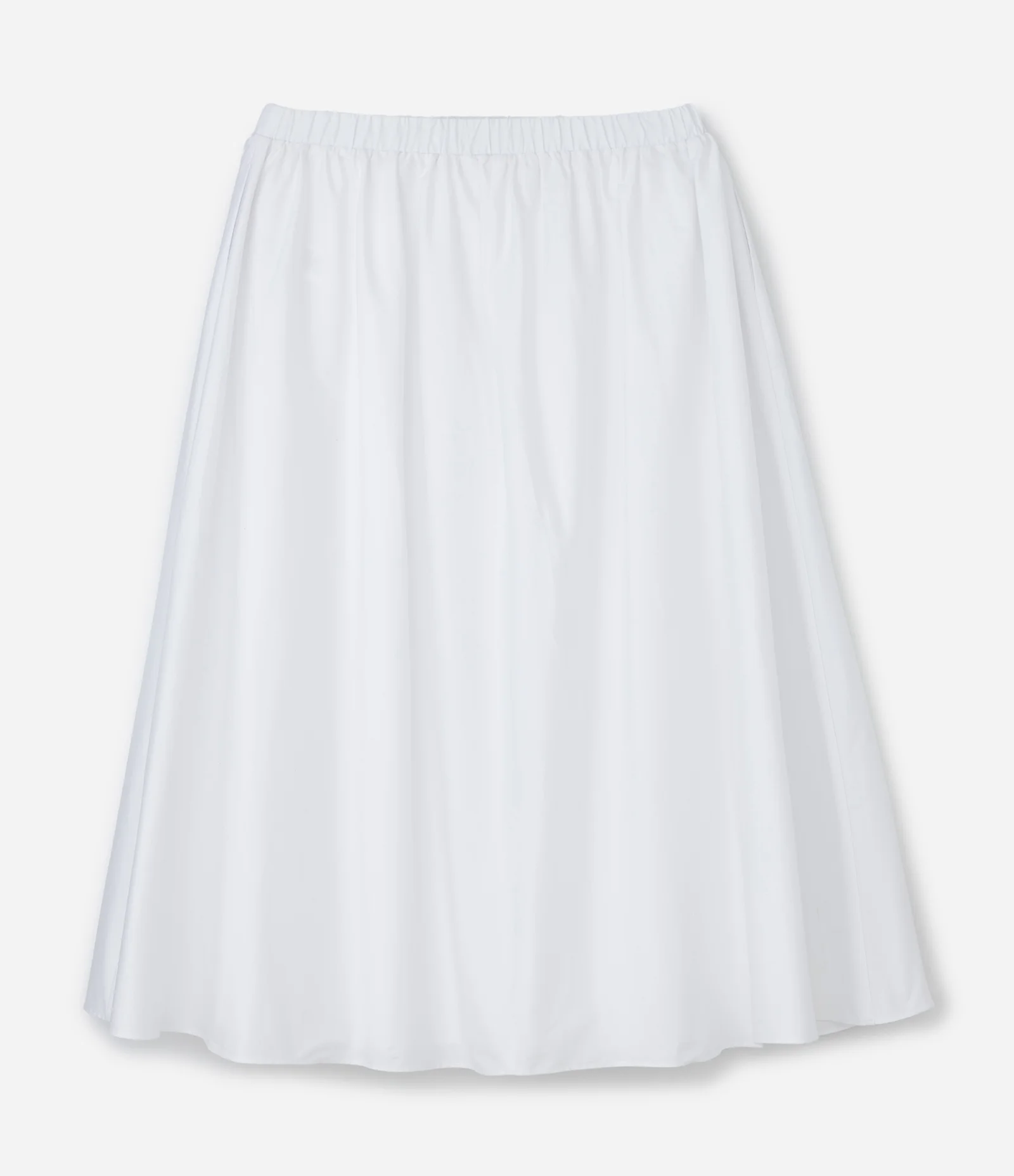 Saia Midi em Tricoline com Cós Elástico Curve & Plus Size Branco 2