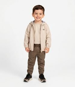 Jaqueta Infantil com Capuz e Patch Aplicado no Peito - Tam 1 a 6 Anos