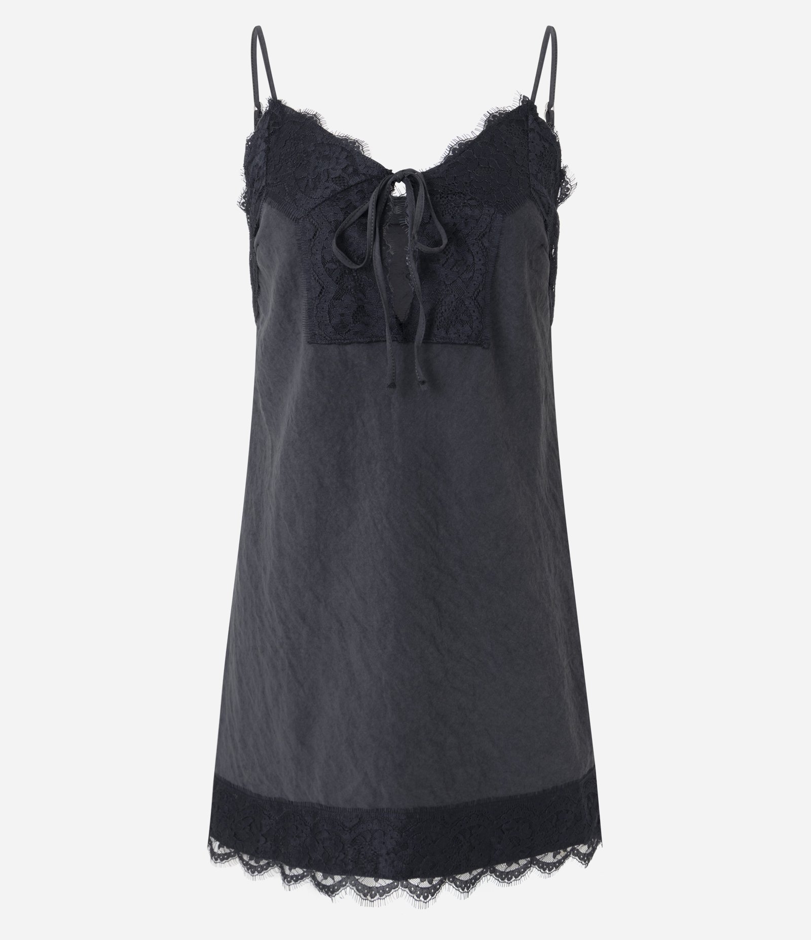 Vestido Curto de Alcinha com Renda Preto 1