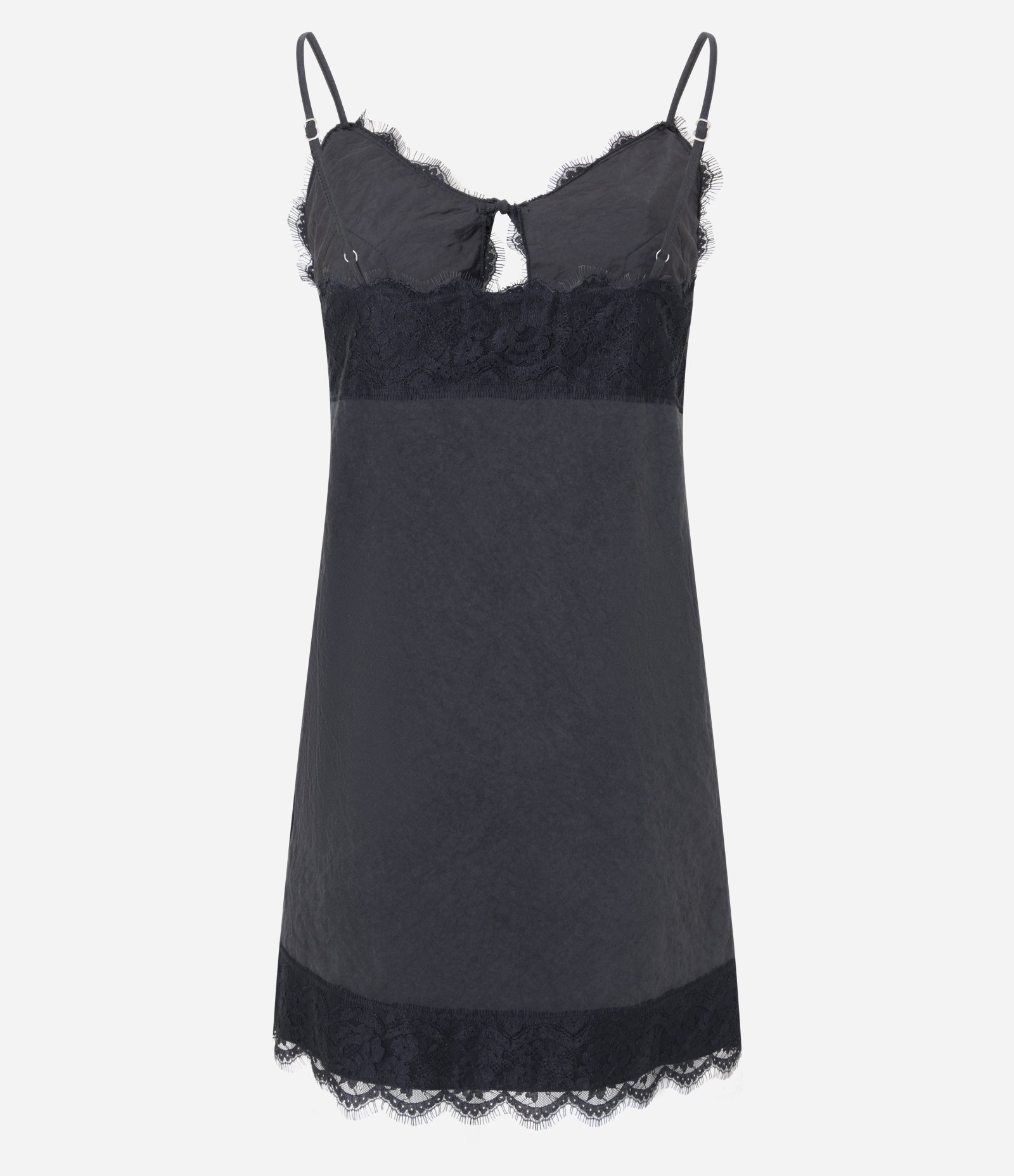 Vestido Curto de Alcinha com Renda Preto 3