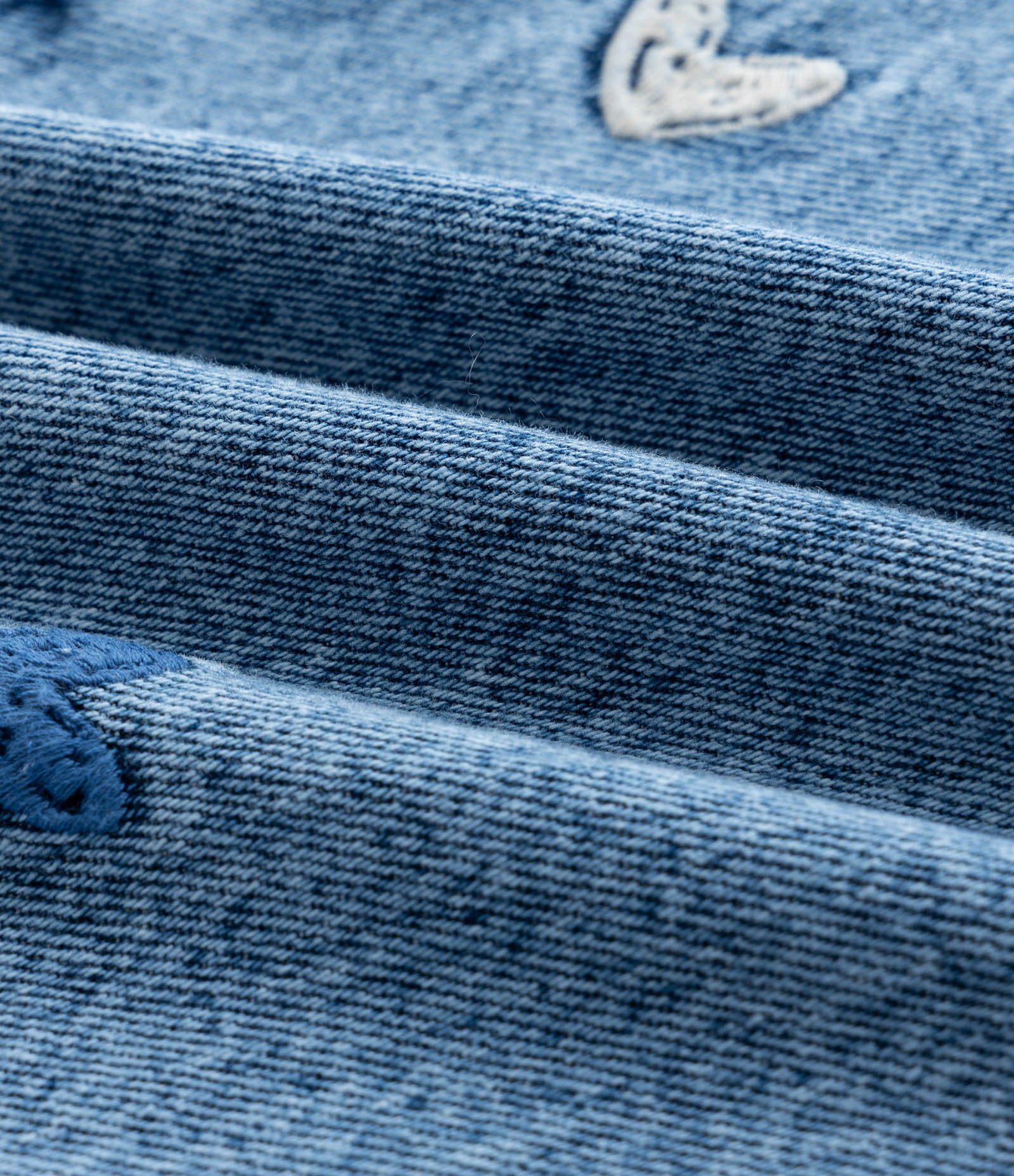 Calça Infantil Wide Leg em Jeans com Bordados – Tam 5 a 14 Anos Azul 3