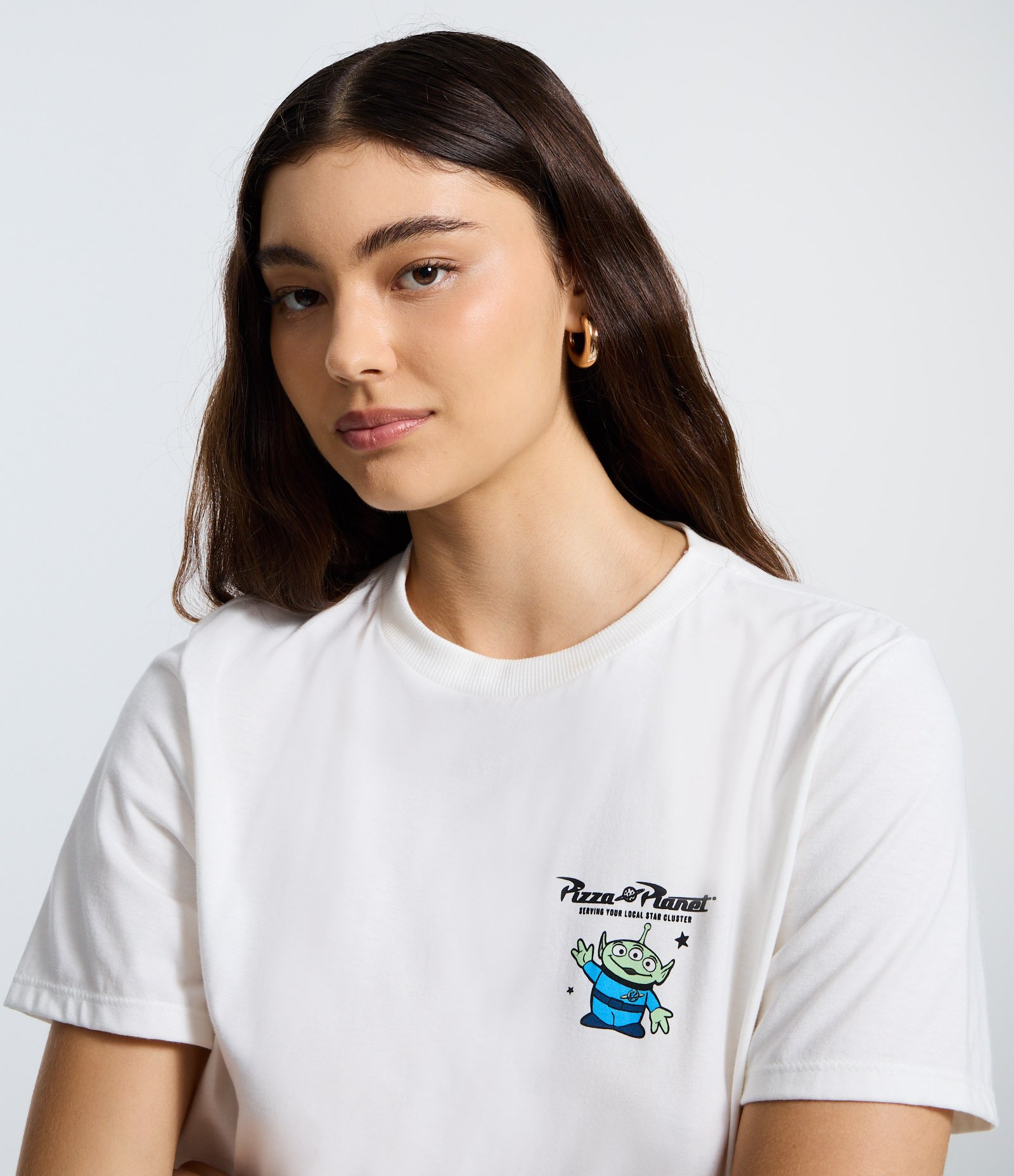 Camiseta com Estampa Toy Story Pizza Planet Branco 3