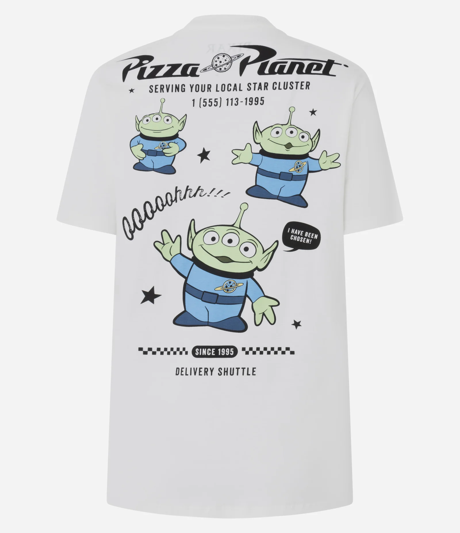 Camiseta com Estampa Toy Story Pizza Planet Branco 5