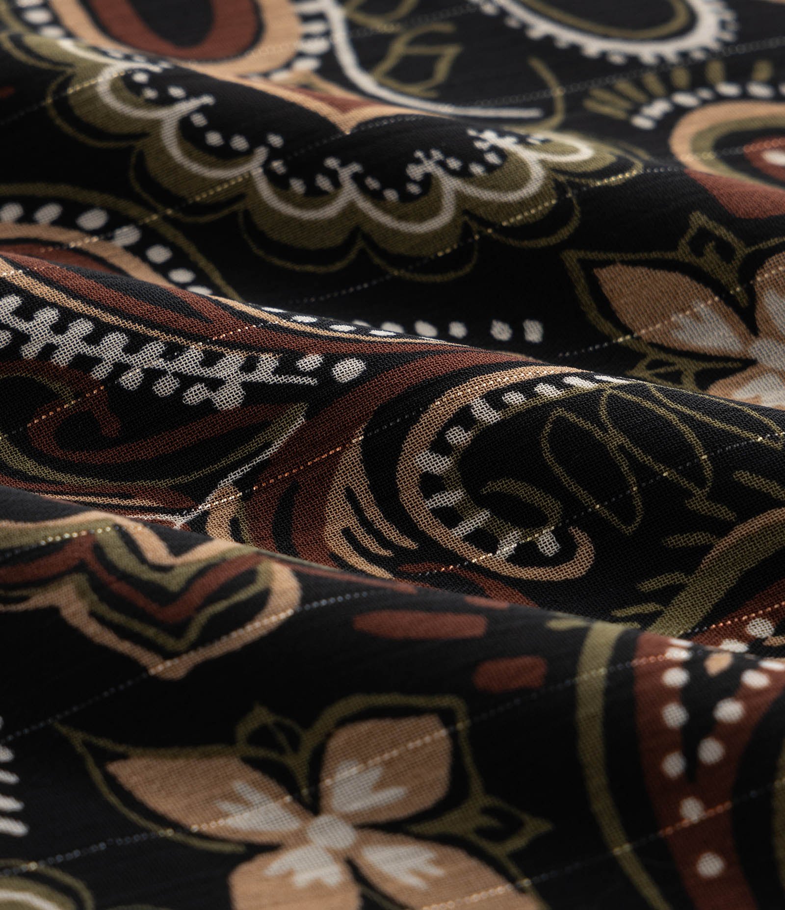 Blusa Bata Manga Longa em Chiffon com Estampa Paisley Curve & Plus Size Preto 3