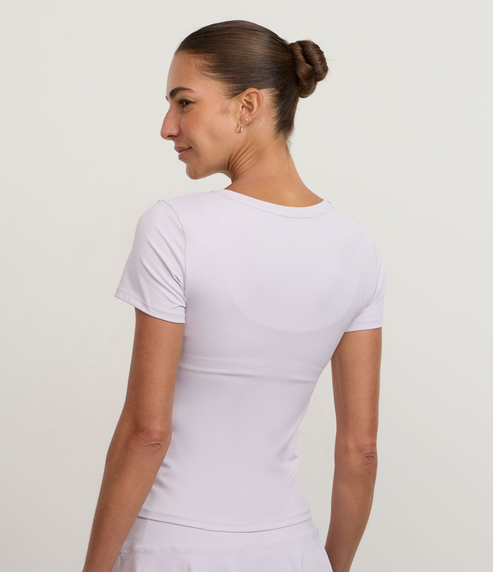 Camiseta Ajustada Esportiva em Microfibra Cinza 3