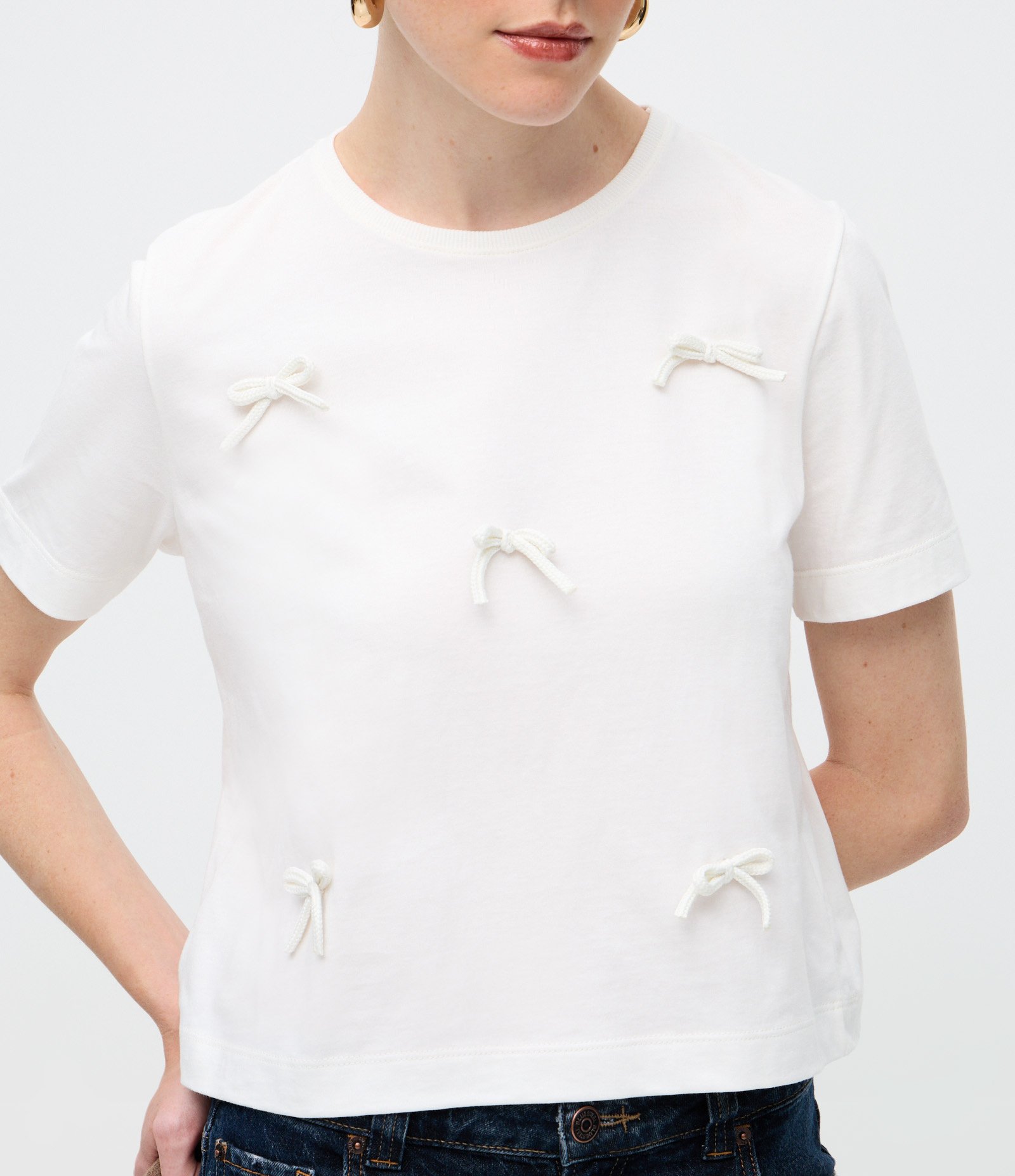 Blusa em Meia Malha com Laços Aplicados Branco 3