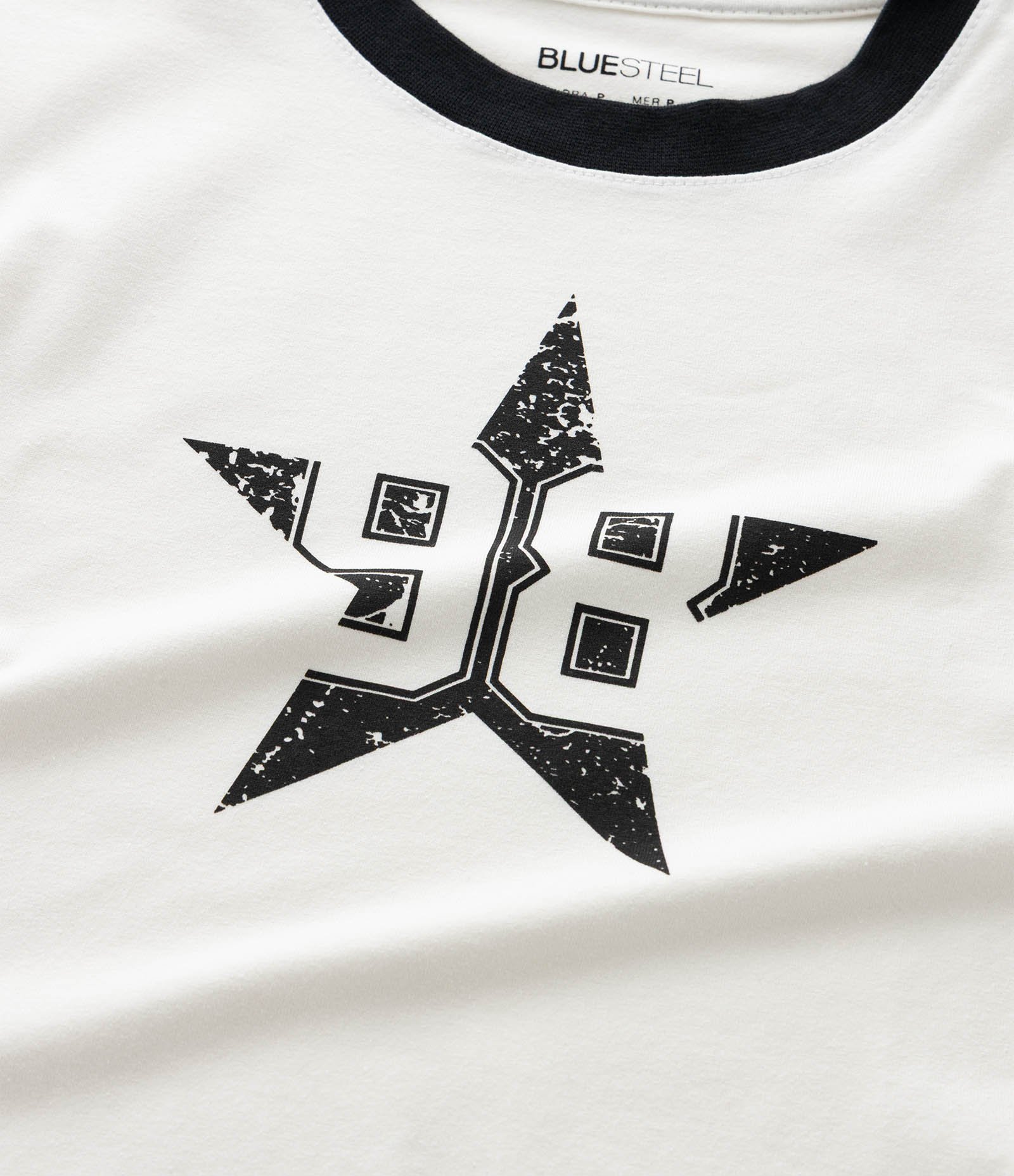 Camiseta em Algodão com Estampa Numérica com Estrela Branco 5