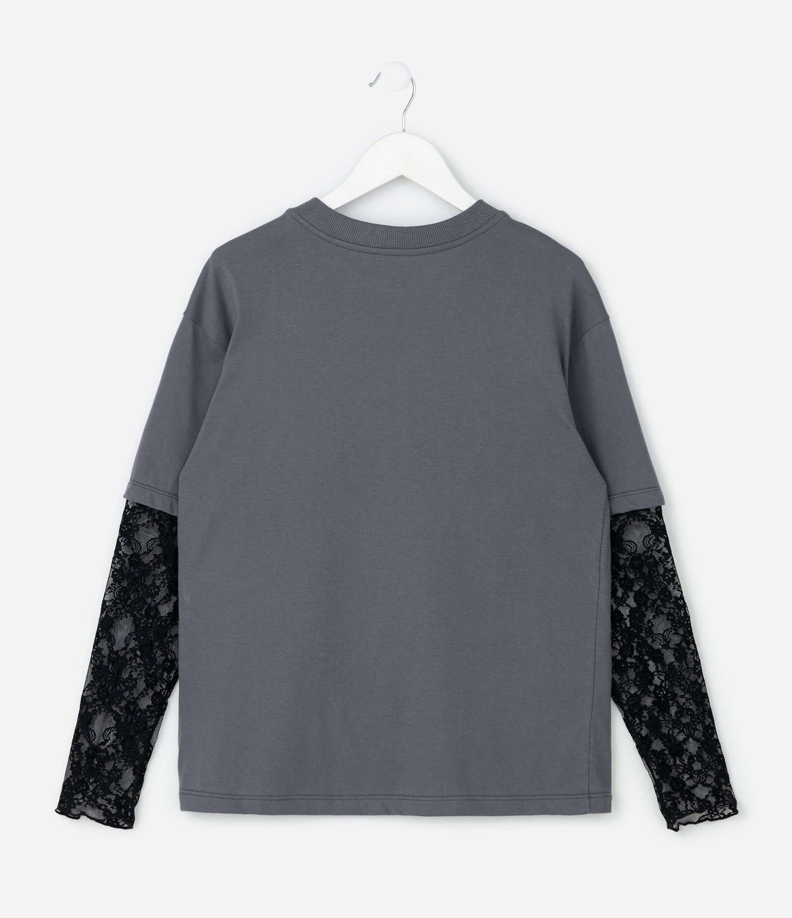 Camiseta Infantil Relaxed com Estampa Kuromi – Tam 7 a 16 Anos Cinza Grafite 4