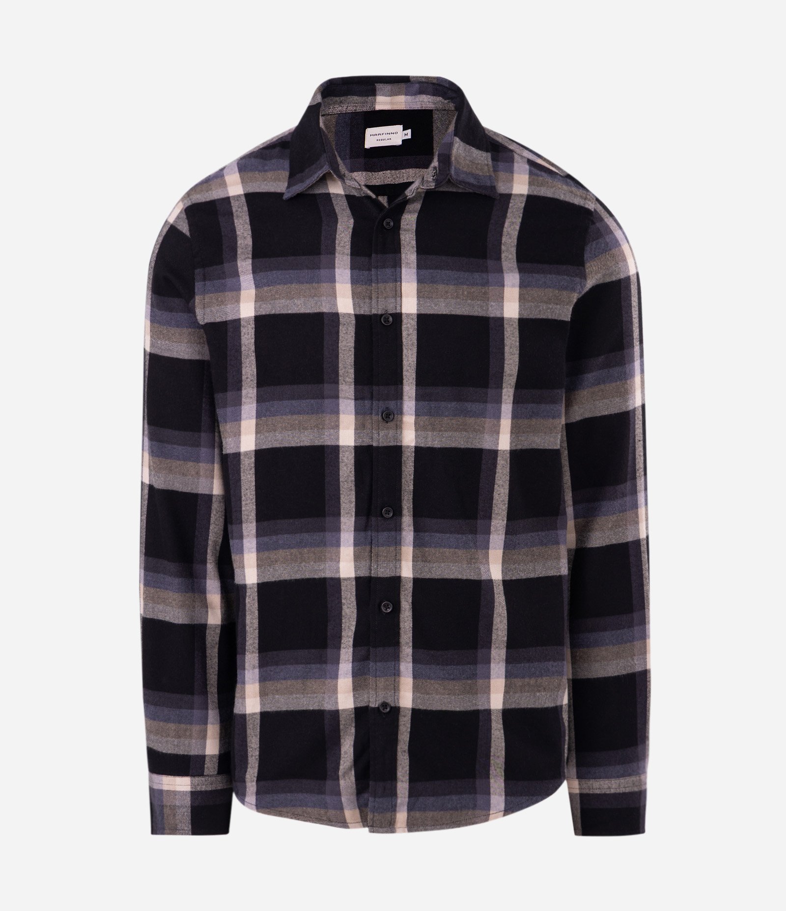 Camisa Flanela Xadrez Manga Longa Preto 7