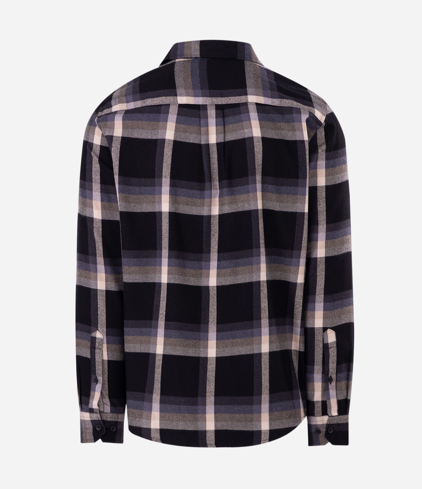 Camisa Flanela Xadrez Manga Longa Preto 8