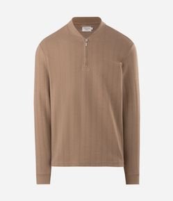 Camiseta Manga Longa Half Zíper Texturizada