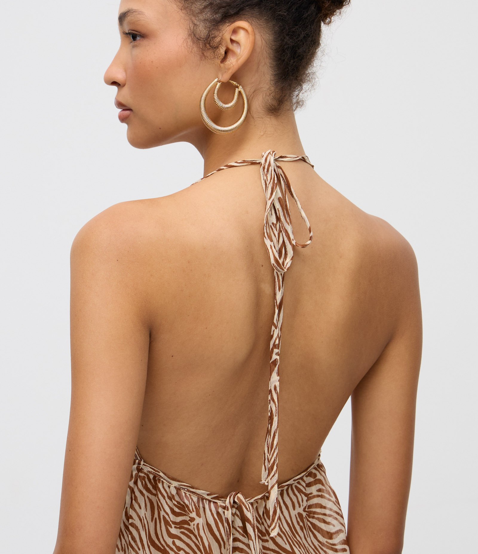 Blusa Frente Única em Chiffon com Babadinho e Estampa Animal Print Snow White 5