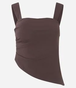 Blusa Alongada em Bengaline com Barra Assimétrica