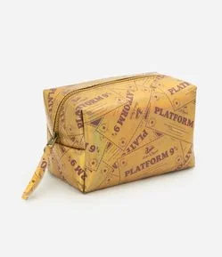 Necessaire Retangular em PU com Estampa Temática Harry Potter