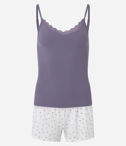 Pijama Short Doll em Ribana Poá