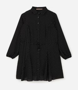 Vestido Chemise Poá com Cinto Curve & Plus Size