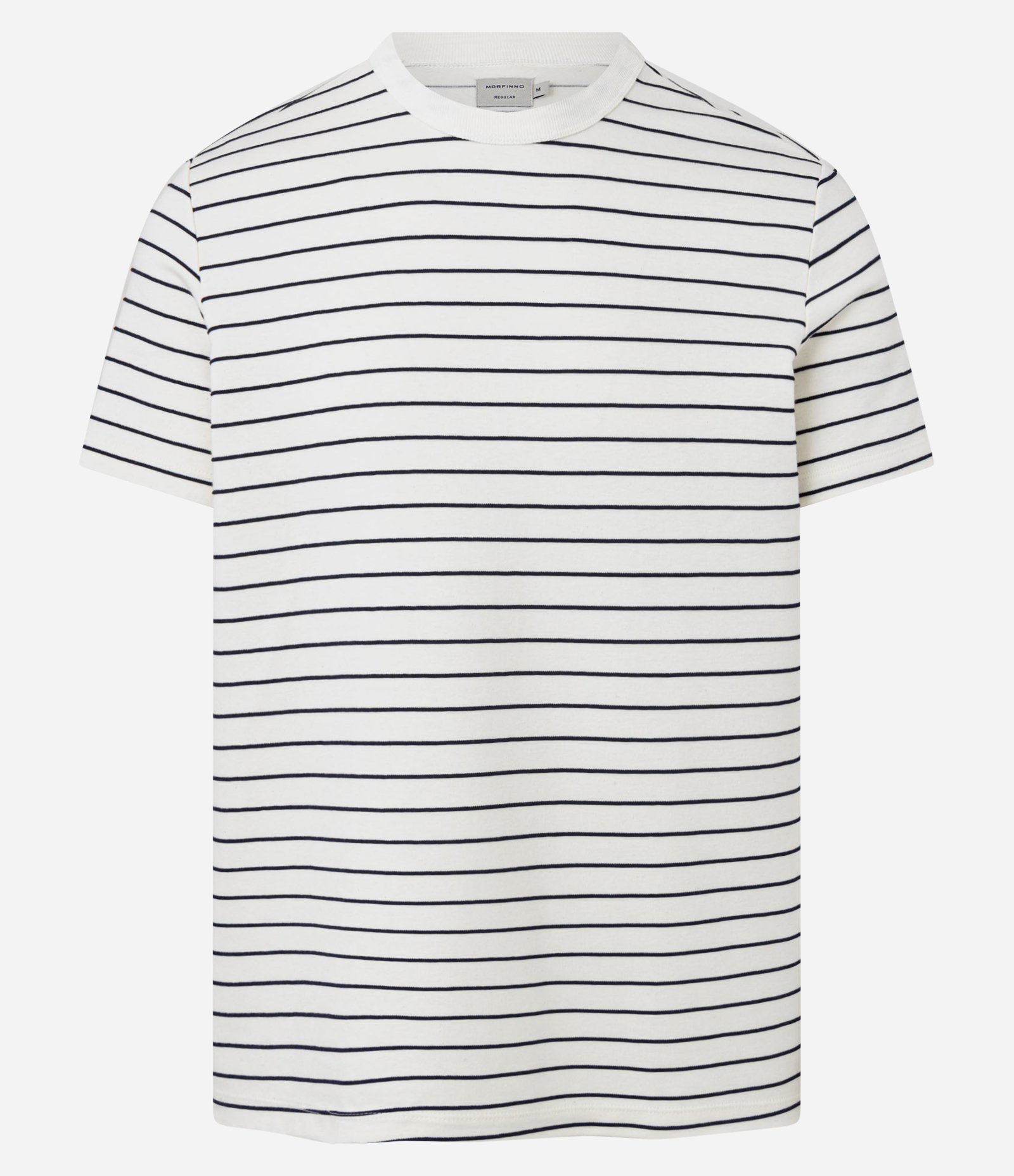 Camiseta Regula em Algodão com Estampa de Listras Azul 4