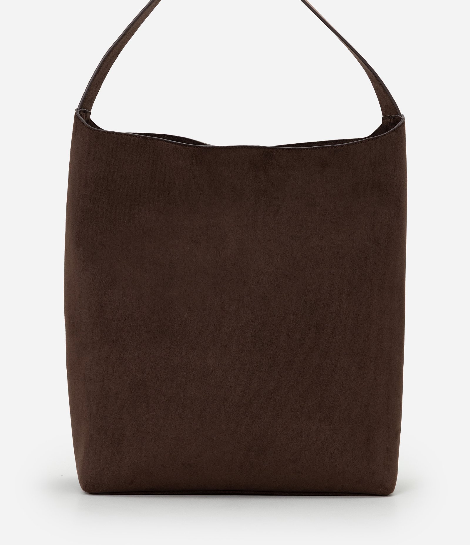 Bolsa Tote em Suede com Bolso Interno Marrom 5