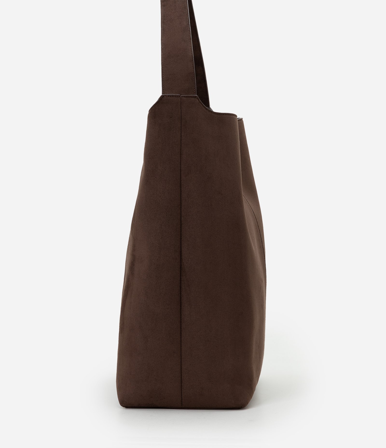 Bolsa Tote em Suede com Bolso Interno Marrom 6