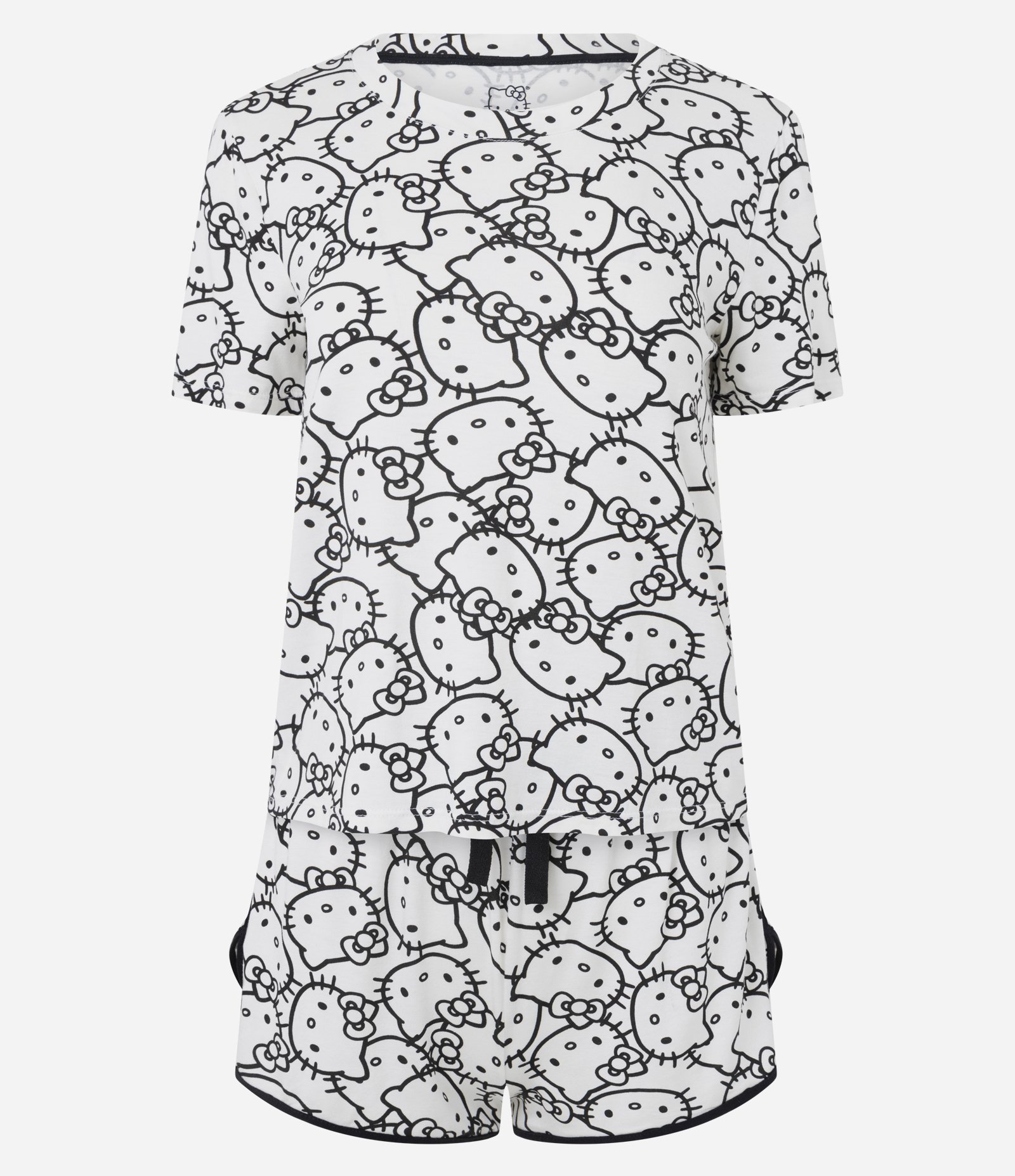 Pijama Short Doll em Viscolycra com Estampa Hello Kitty Branco 1