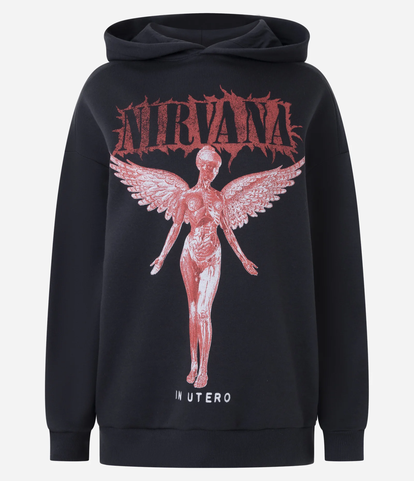 Blusão Moletom com Capuz  Estampa Nirvana In Utero Preto 5