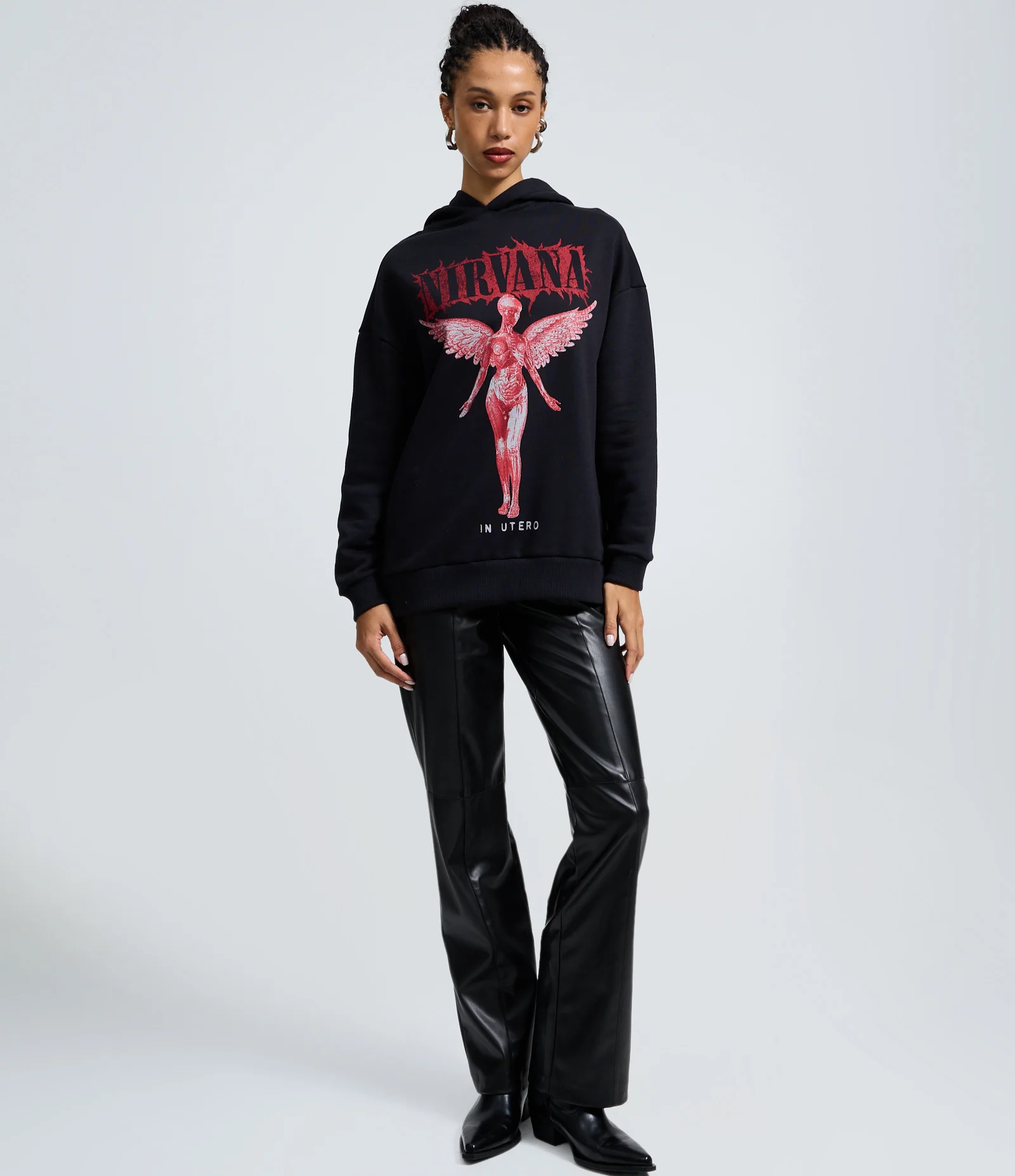 Blusão Moletom com Capuz  Estampa Nirvana In Utero Preto 2