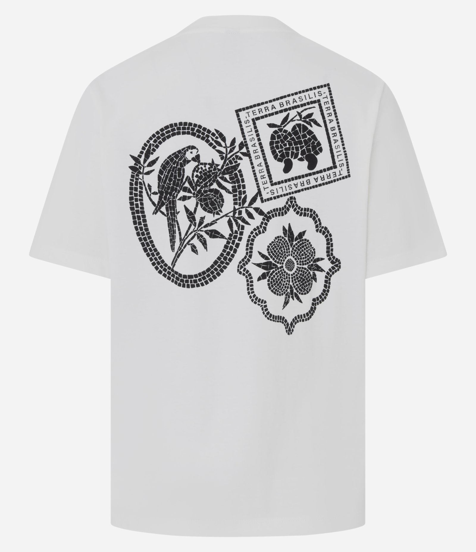 Camiseta em Algodão com Lettering e Estampa nas Costas Branco 3