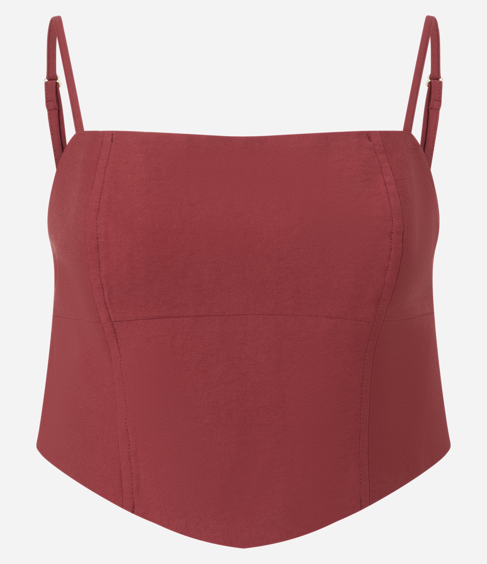 Blusa Alfaiatada em Viscose com Alças Finas Vermelho 5