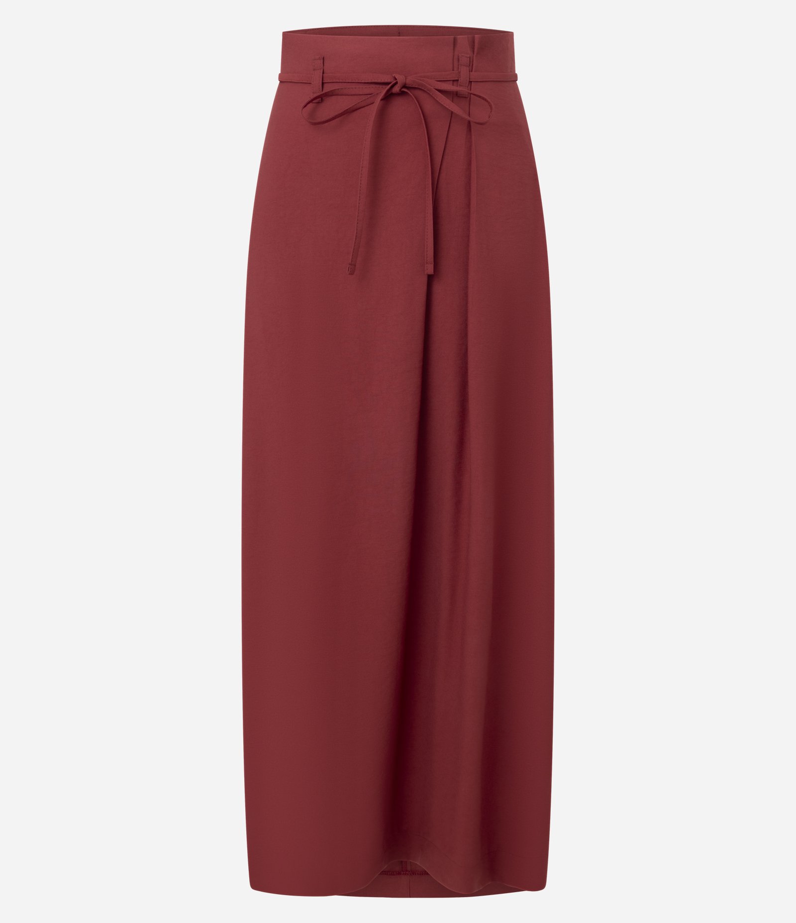 Saia Midi Alfaiatada com Amarração na Cintura Vermelho 5