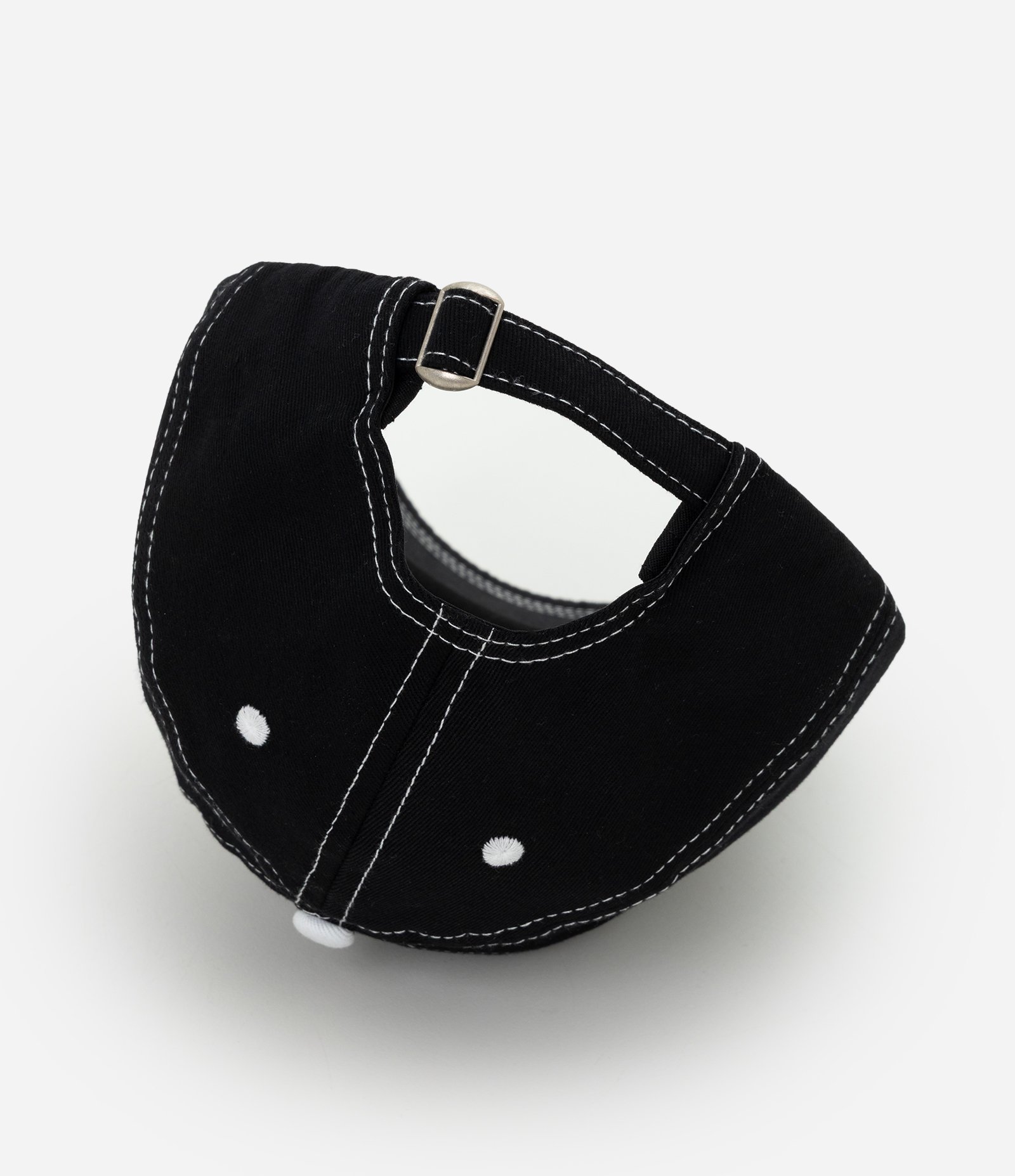 Boné em Sarja com Linhas Contrastantes Preto 3